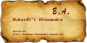 Bukszár Alexandra névjegykártya