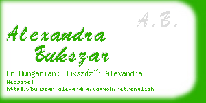 alexandra bukszar business card